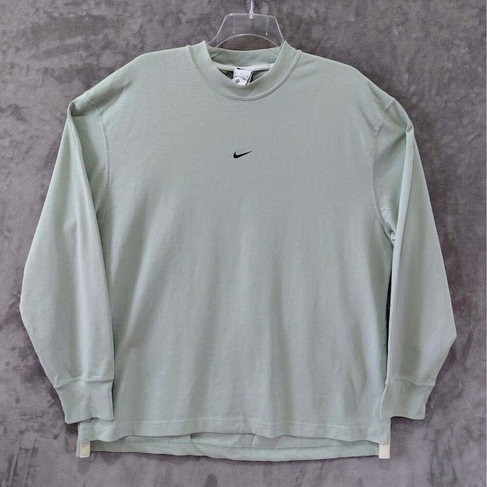 NEW Nike Sportswear Style Essentials Mock-Neck Long Sleeves Shirt Men's XL Green - Picture 2 of 10